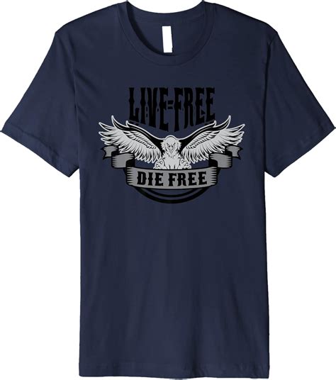 Amazon.com: Live Free Die Free Bald Eagle Image Premium T-Shirt ...