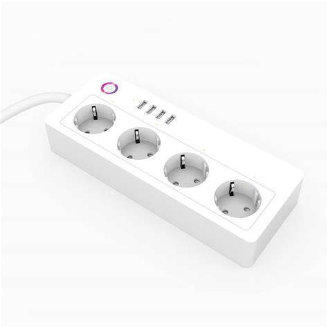 Smart Wi-Fi Power Strip with 4 Surge Protection Outlets & 4 USB Ports ...