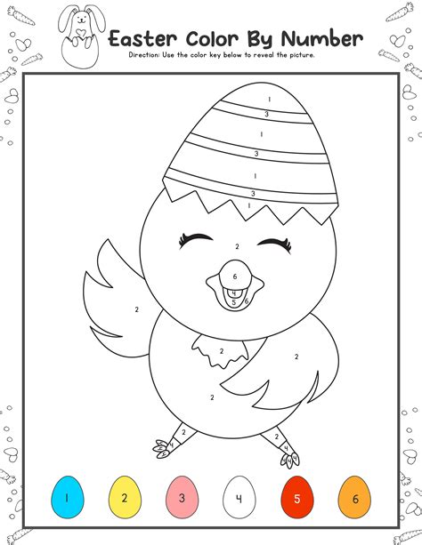 Color by Number Easter Printable FREE Worksheets for Kids ...