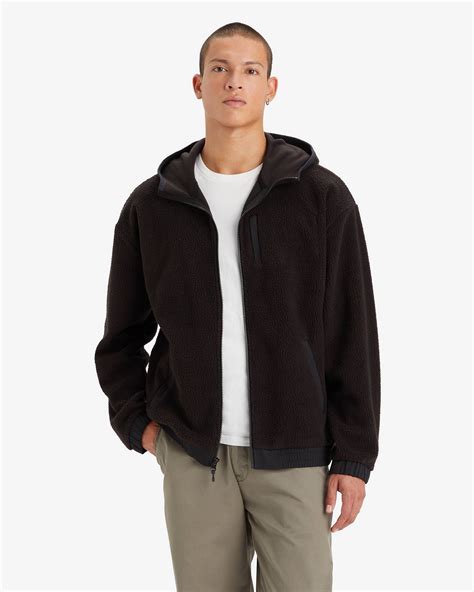 Hooded Sherpa Zip-up Sweatshirt - Black | Levi's® ES