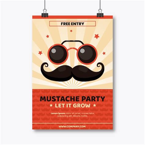 Movember-Schnurrbart-Plakatschablone | Kostenlose Vektor