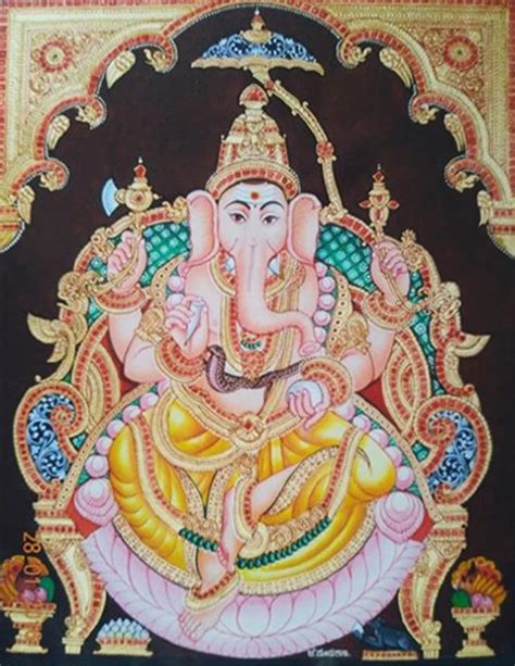 Buy Ganesha, Mysore Painting by Dr. J Dundaraja Online At MeMeraki