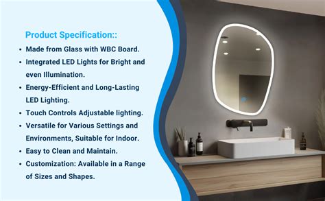 Buy FLAIR GLASS 24x36 Inch Connected Edge Glow Oval Shaped LED Mirror ...