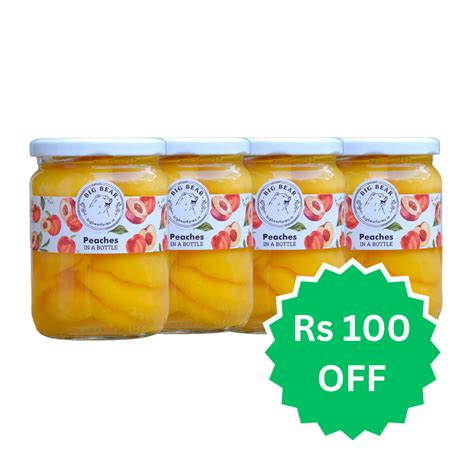 4 x PACK Bottled Peaches 500g – Big Bear Farms