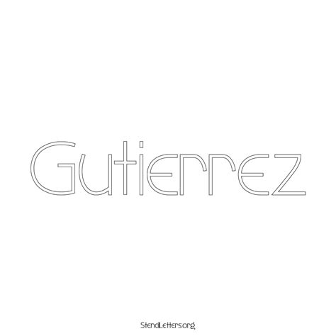 Gutierrez Free Printable Family Name Stencils with 6 Unique Typography ...