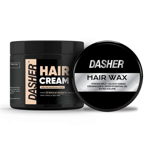 Dasher Styling Hair Cream (100g) & Styling Hair Wax (50g) - All Organic ...