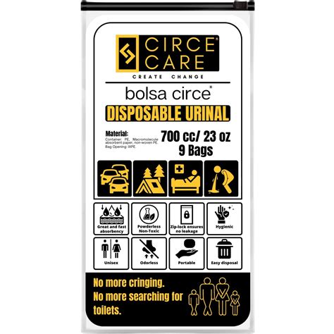 CIRCE CARE Bolsa Circe Disposable Urine Gel Bags, 9 Count, with Super ...