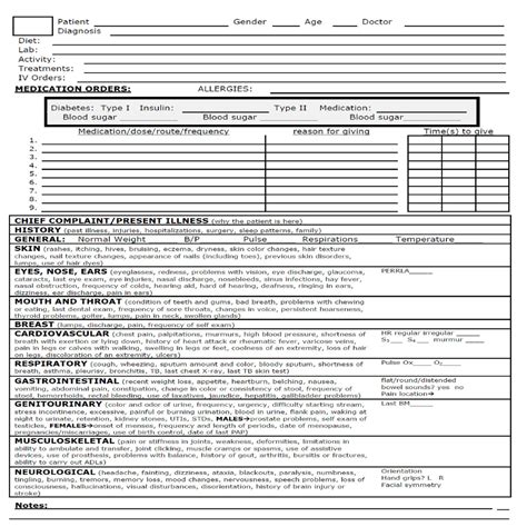 Physical Exam Template