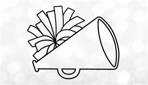 Sports Clipart: Black Cheerleader Megaphone With Pom Pom - Etsy UK