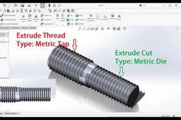 SolidWorks Create Trapexoidal Thread 的图像结果