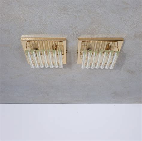 Venini Murano Flush Mounts, 1960 - Murano Glass & Gold Brass Lights ...
