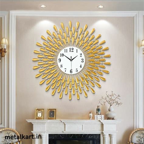 Pearl Drops Metallic Wall Clock Serenity of Rain Drops (24 x 24 Inches ...