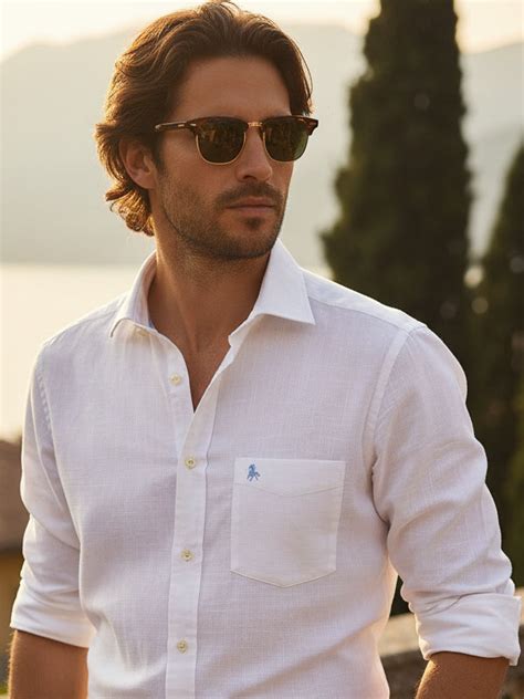 Gomera Slub White Solid Full Sleeve Tailored Fit Casual Cotton Shirt ...