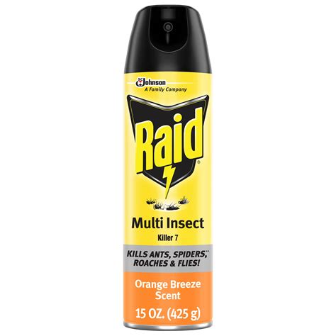 Raid Multi Insect Killer 7, Bug Killer Spray, Orange Breeze Scent, 15 ...