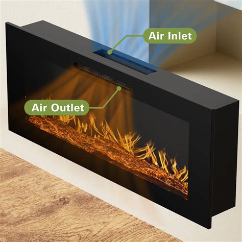 Hykolity 36 inch Electric Fireplace Inserts, 750/1500W Recessed and ...