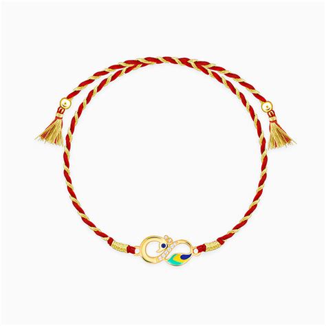 Golden Mayur Rakhi | GIVA Jewellery – GIVA