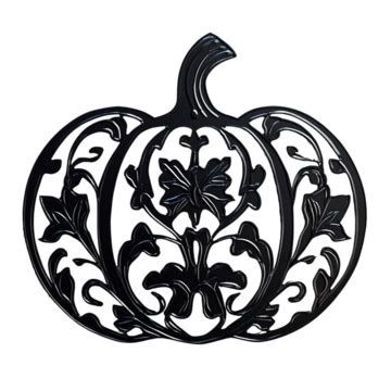 Black Pumpkin Cutout For Halloween Decorations, Black Pumpkin, Orange ...
