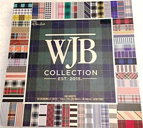 WJB Collection 12x12 Plaid Scrapbooking Paper Pad, Plaids and Stripes ...