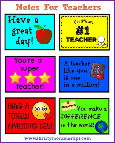 Teacher Appreciation Notes Printable Free - Printable Free Templates