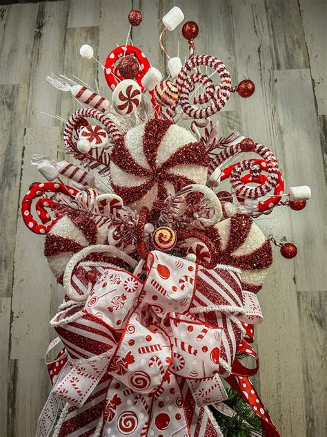 Christmas Tree Topper Candy Christmas Tree Topper Christmas Tree Decor ...