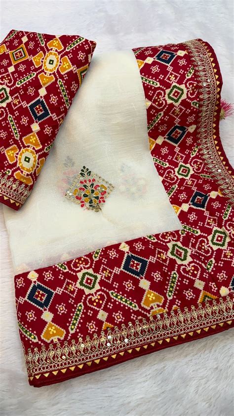 Kutchi Work Tissue Patola Saree KD – Lazree Sarees
