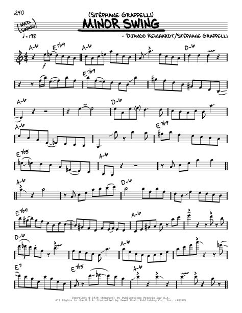 Minor Swing (solo only) by Stephane Grappelli Sheet Music for Real Book ...
