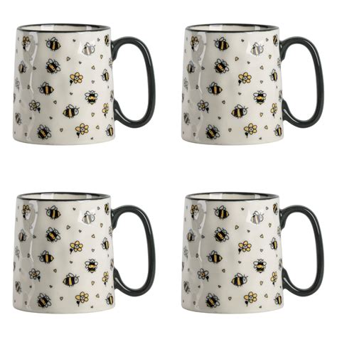 Ten Strawberry Street 10 Strawberry Street Bella Bees Mug, Set Of 4 | Wayfair