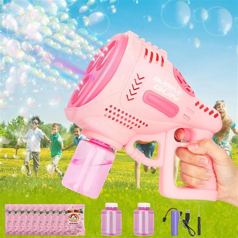 Bubble Machine Gun for Kids - Automatic Bubble Blaster 360°Leak-Proof ...