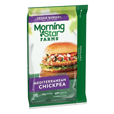 Shop Morning Star Mediterranean Chickpea Veggie Burgers 9.5 oz | Holon ...
