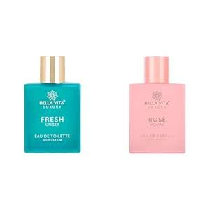 Bella Vita Luxury Fresh EDT & Rose EDP Perfumes Spray Combo, Pack Of 2 ...