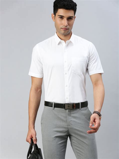 Ramraj Mens Wrinkle Free White Shirt Ever Win