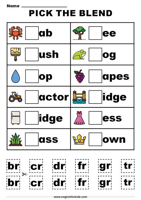 Beginning Consonant Blends and Digraphs Worksheets | Phonics blends ...