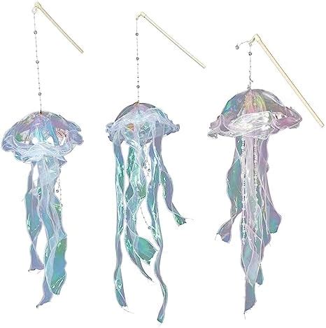 GANAZONO Jellyfish Lantern Light, Glitter Iridescent Jellyfish Under ...