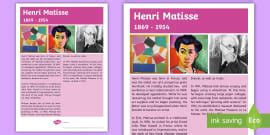 Henri Matisse Artist Inspiration - Twinkl