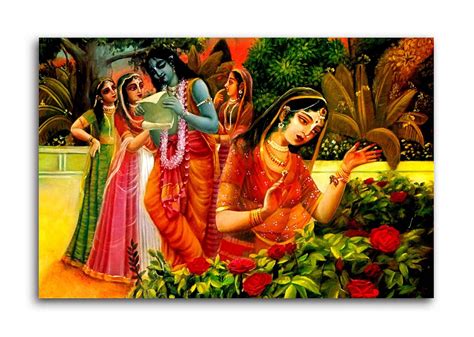 Tamatina Modern Art Canvas Painting | Krishna With Gopiyan | Abstract ...