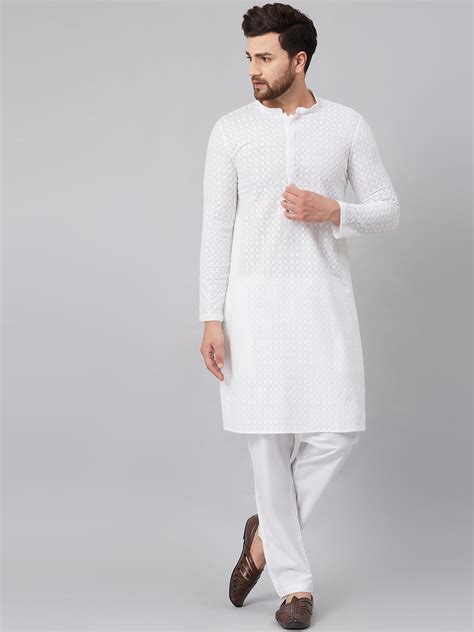 Chikankari Embroidered Straight kurta with Pyjama – See Designs