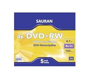 SAURAN DVD-R,5 Pcs DVD Rewritable 120 Minutes Recording Time : Amazon ...
