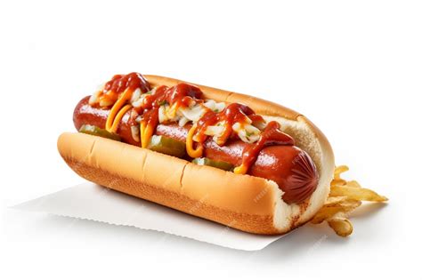 Hotdog With Ketchup And Mustard