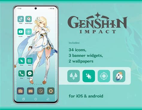 Buy Genshin Impact App Icon and Wallpaper Pack for Ios 14 and Online in ...