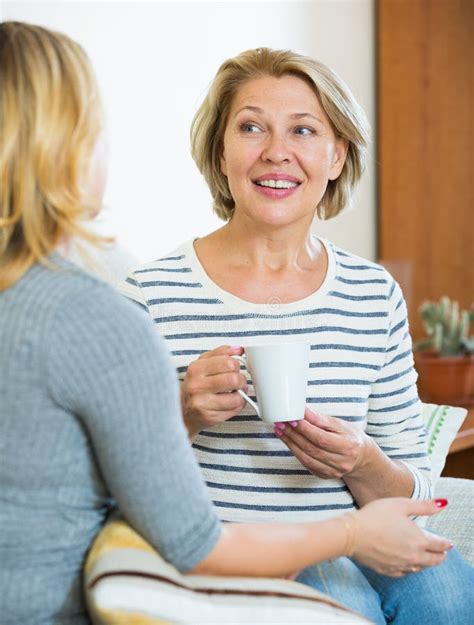 Happy Daughter Sharing Gossips Mature Mom Tea Stock Photos - Free ...