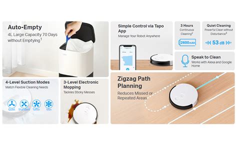 Tapo TP-Link RV10 Plus Robotic Vacuum Cleaner & Mop + Smart Auto-Empty ...