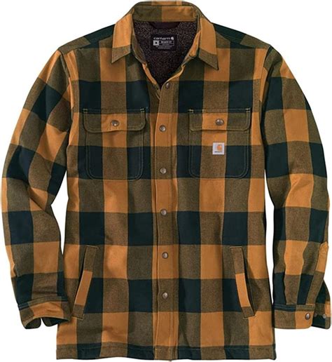 Amazon.com: Carhartt Men's Relaxed Fit Heavyweight Flannel Sherpa-Lined ...