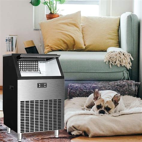 COWSAR 48-lb Ice Storage 265-lb Ice Per day Cubed Ice Maker ( Stainless ...