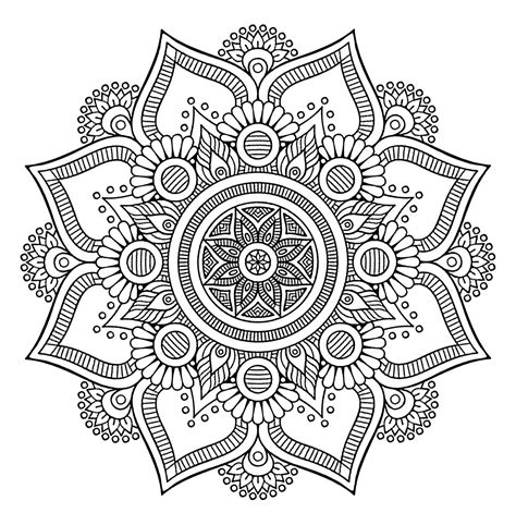 Flower Coloring Pages Mandala at tarandresblog Blog