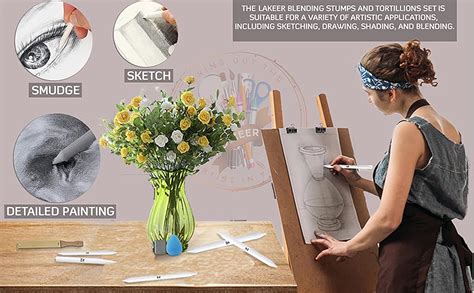 Lakeer 33 Pcs Blending Stumps and Tortillons Set | Art Blender, Paper ...