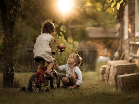 Download wallpaper bike, children, childhood, the game, section mood in ...