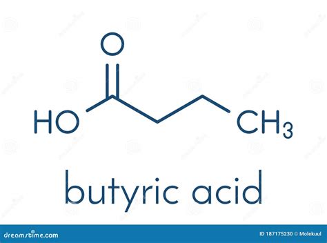 Butyric Acid Butanoic Acid Short-chain Fatty Acid Molecule. Esters and Salts are Called ...