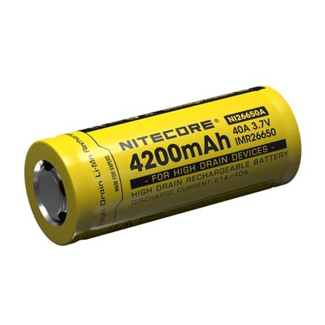 Nitecore IMR 26650 4200mAh 40A High Drain Rechargeable Li-ion Battery ...