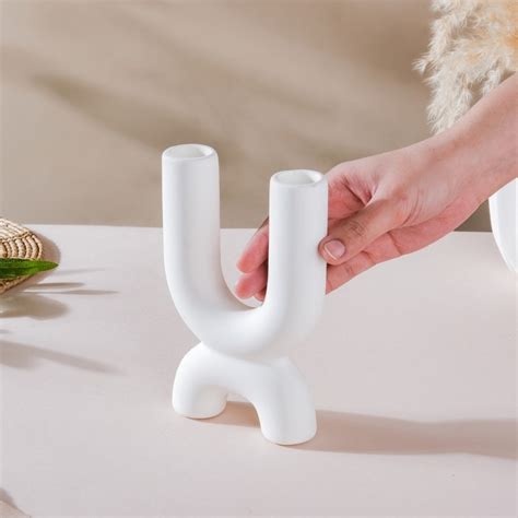 Ultra Mod Matte Ceramic 2 Arm Candle Holder Online - Premium Candle ...
