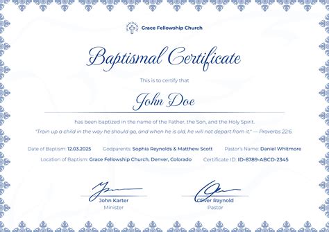 Baptism Certificate Template Microsoft Word